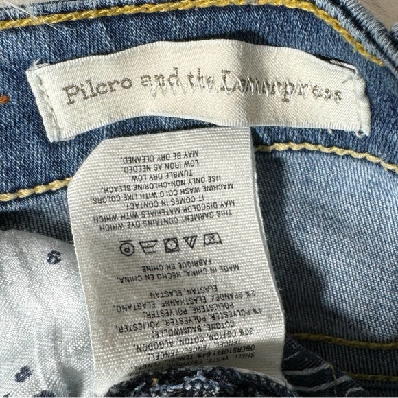 Anthropologie Pilcro Patchwork Step Hem Fringe Hem Distressed Skinny Jeans - Picture 11 of 15